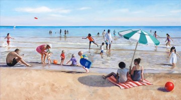 figuras en la playa de montrose Pinturas al óleo